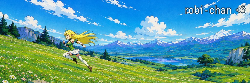 Robi-chan in the meadow